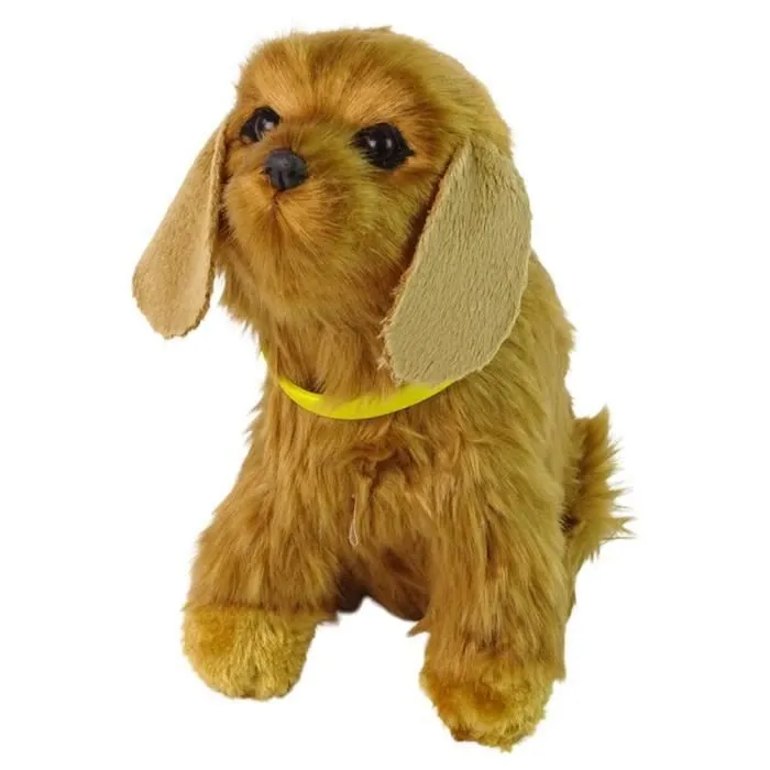 Peluche chien Cocker interactif aboie et remue la queue-1