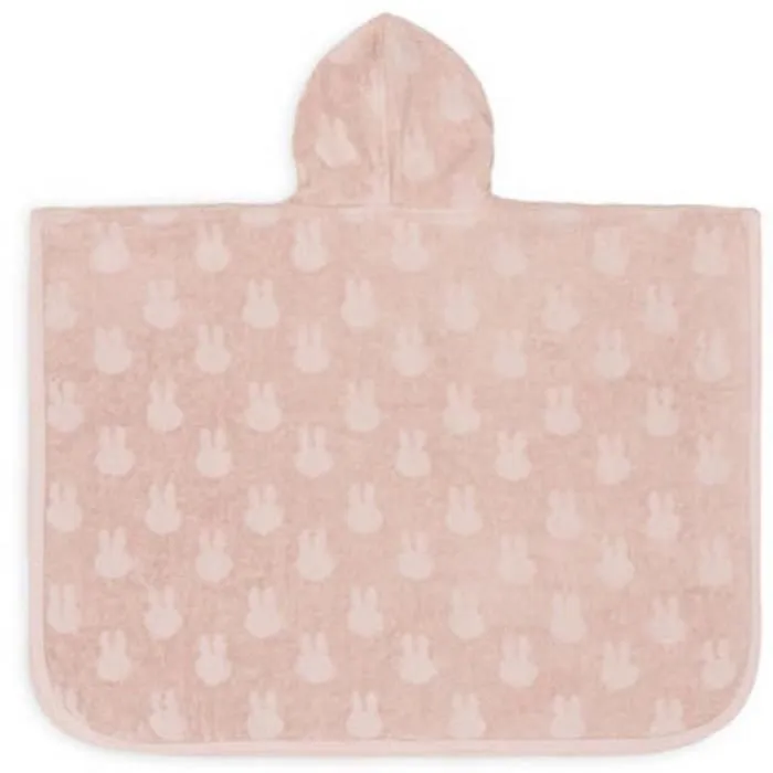 Poncho de bain coton éponge Jollein - Miffy Jacquard Rose Sauvage - 65x62 cm - Bébé-1