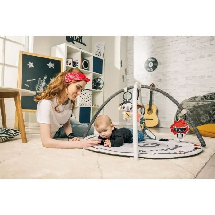 TINY LOVE TAPIS D'EVEIL GYMINI ROND, confortable, 20 activités,Rock-1