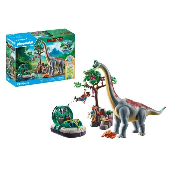 PLAYMOBIL 71819 Brachiosaure, explorateurs, aéroglisseur-6