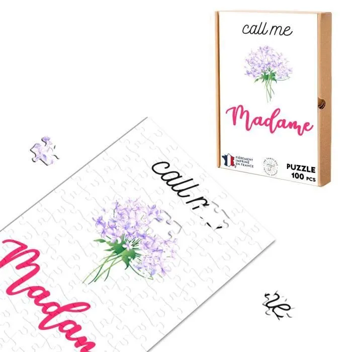 Puzzle Classique 100 pièces Call Me Madame Bouquet de Fleurs Femme Mariage-0
