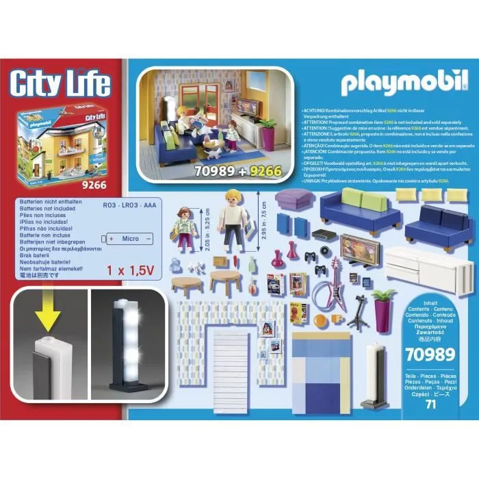 PLAYMOBIL - 70989 - City Life - La Maison Moderne - Salon Aménagé - Multicolore - 4 ans et plus-4