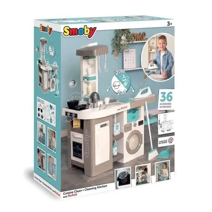 Tefal cuisine clean - 2 espaces de jeu : cuisine ménage - dès 3 ans-1