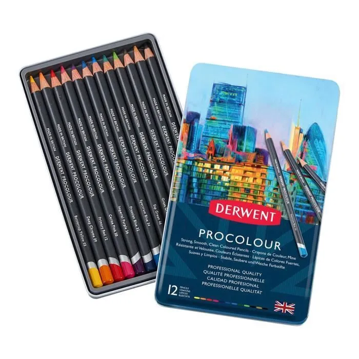 Derwent : Procolour : Colour Pencil : Tin Set of 12-0