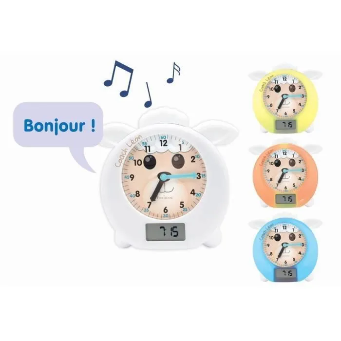 Réveil éducatif LEXIBOOK - Léon - Coach de Sommeil - Conteur d'histoires et lumières multicolores - Blanc - Enfant-1