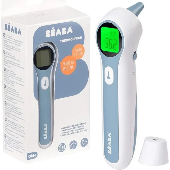 BÉABA - Thermomètre Digital Sans Contact Infrarouge - Mesure Frontale - Auriculaire - Ambiante - Alerte Fièvre - Thermospeed-0