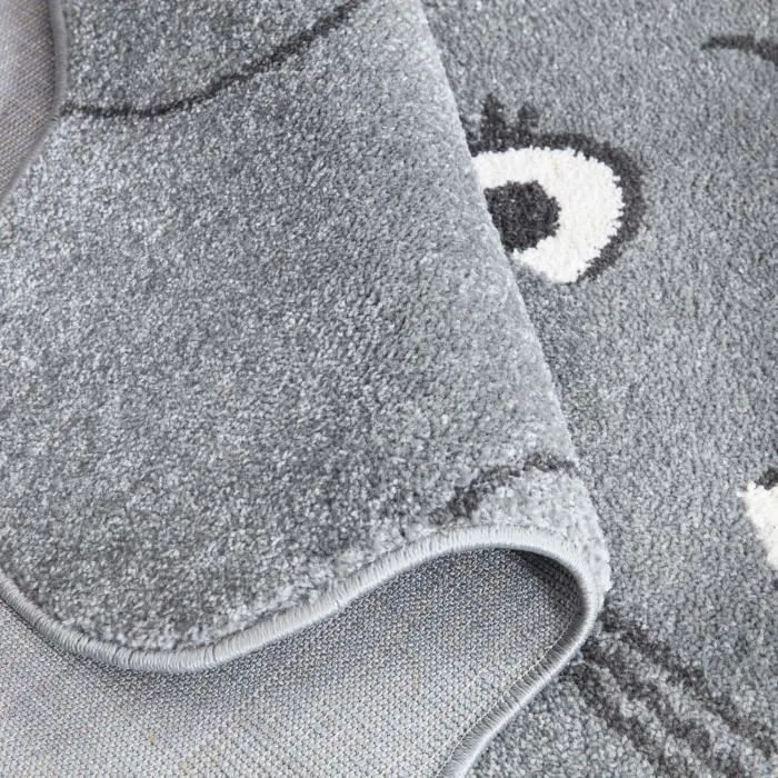 Tapis pour chambre d'enfant Forme Chat Gris 100x130cm-2