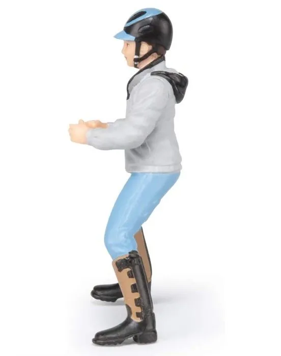 Figurine Jeune cavalier - PAPO - CHEVAUX, POULAINS ET PONEYS - Gris - Intérieur-2
