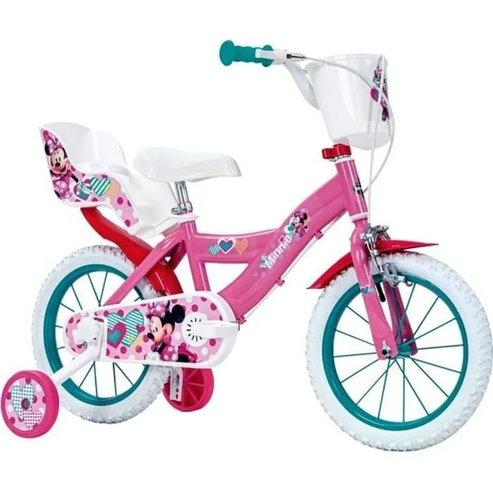 Vélo enfant - Huffy - Minnie - 14 pouces - 4 à 6 ans - Stabilisateur-0