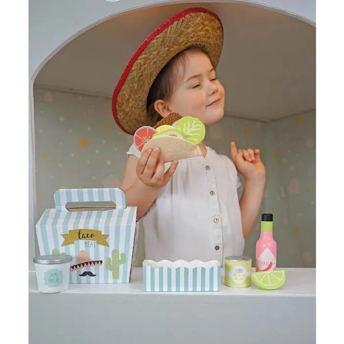 Jouet en bois - dinette - Tacos set - Mixte - Multicolore - Jaune - JABADABADO - Bébé - 3 ans-2
