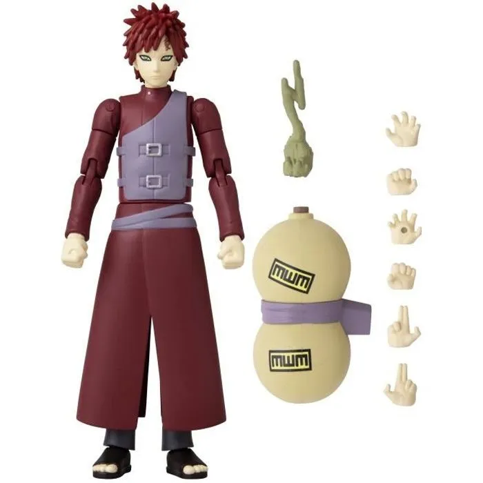 Figurine Anime Heroes Gaara - BANDAI Naruto Shippuden - 17 cm - 16 points d'articulation-0