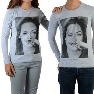 Tee shirt Little Eleven paris Chris LS Mixte (Garçon / Fille) Kristen Stewart Gris-0