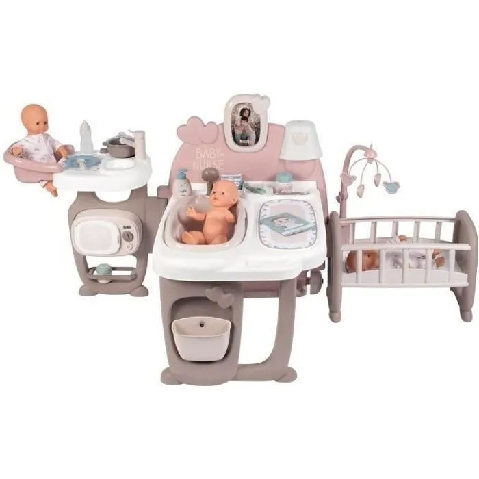 SMOBY - Baby Nurse Grande Maison des Bébés - Cuisine, Salle de Bain et Chambre - Fabriqué en France-0