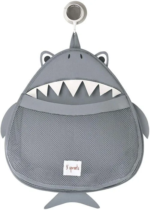 3 Sprouts - Filet de rangement pour le bain Requin - ELEMENTS FOR KIDS-1