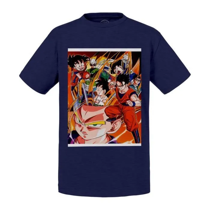 T-shirt Enfant Bleu Dragon Ball Z Sangohan Classique Manga Anime-0
