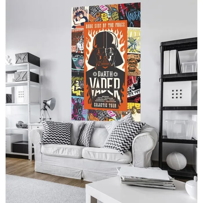 Poster géant intissé - Star Wars - Dark Vador - H 200 x L 120 cm - Multicolore - Facile à poser-1