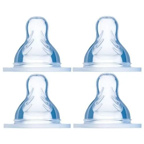 Tétines MAM - Lot de 4 - Taille 3 et 4 - Silicone - Bleu - Bébé - Mixte-0