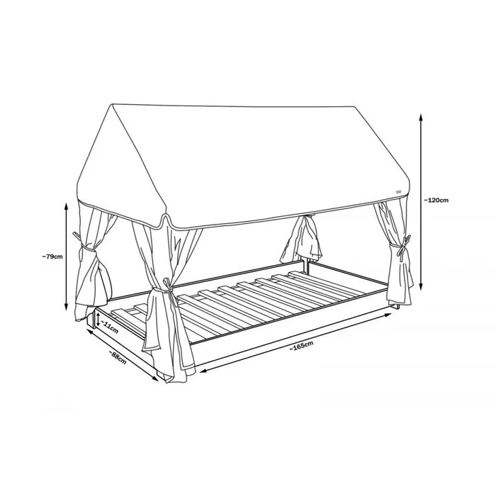 Lit scandinave cabane 160x80cm-3