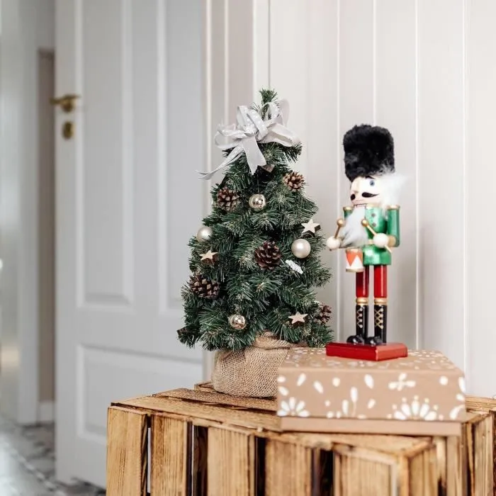 Creative Home Mini Sapin de Noel Artificiel Champagne 40cm - Décoration Noel Bureau - Sapin Artificiel - Sapin de Noël Artificiel-1