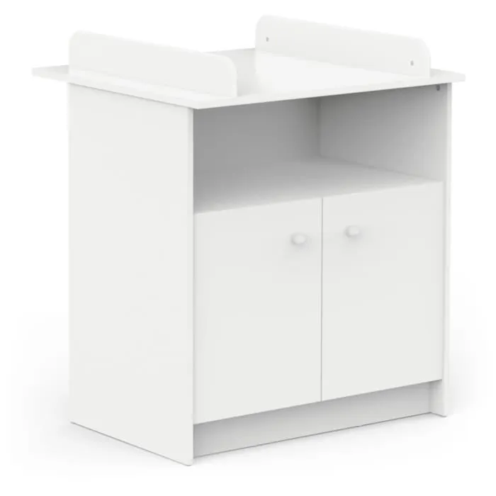 Commode à langer 2 portes, 1 niche - HELICIA - Blanc mat - 79,6 x 70 x 94,4 cm - DEMEYERE-5