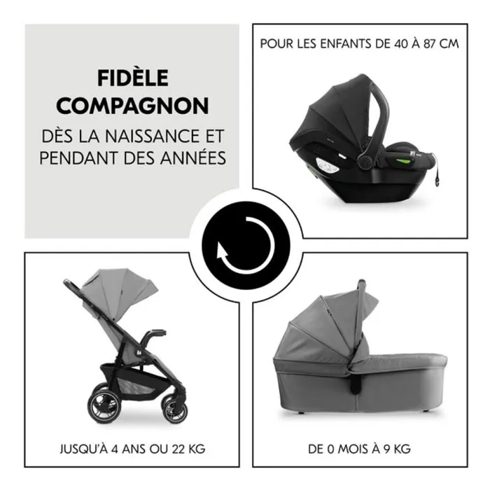 Hauck - H-14926-EN-000-S00 - Poussette Ensemble Trio Shop N Care Gris-2