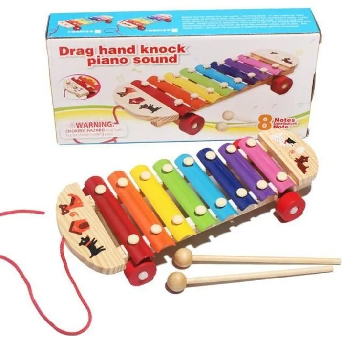 Jouet musical Xylophone en bois pour bébé et enfant - Sagesse - WSM60720105-0