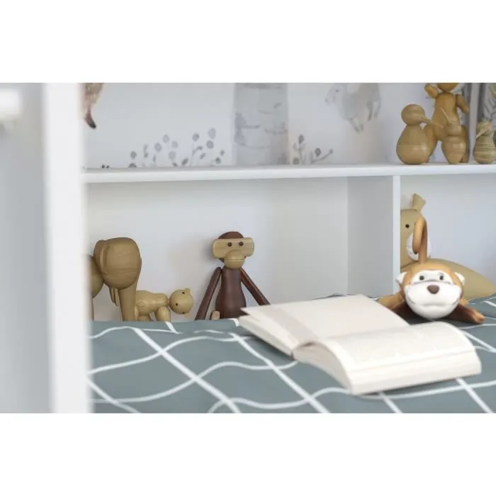 PARISOT Lits superposés enfant - Décor Chêne et Blanc Ombre - Sommiers inclus - 2 x 90 x 200 cm - JIM-2