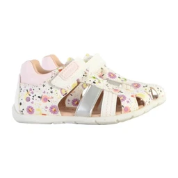 Sandales Geox à Scratch Plate Geox Enfant Elthan Blanc Rose Claire Femme-2