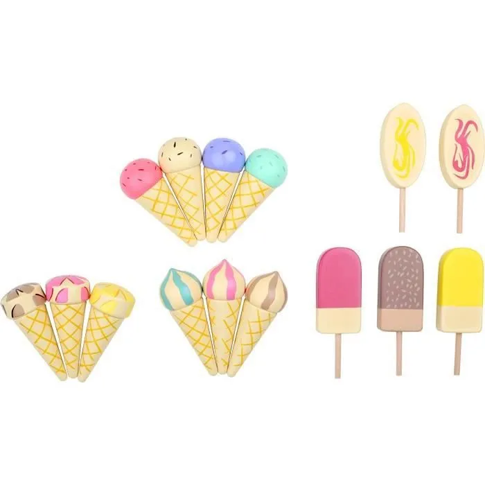 Jeu d'imitation - LEGLER - Marchande de glace - Multicolore - Enfant - Bois-0