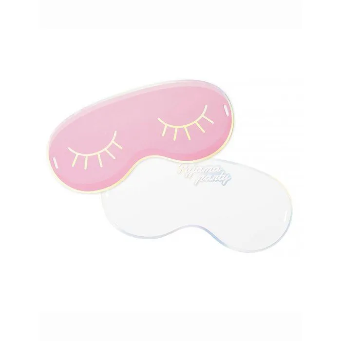 Invitations Pyjama - Tim et Puce - Lot de 8 - Masque - Ruban Satiné - Détails Irisés-0