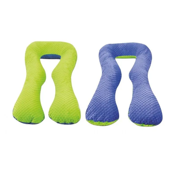 Coussin Grossesse/Allaitement - Forme en U - Bleu - Déhoussable - Lavable-0