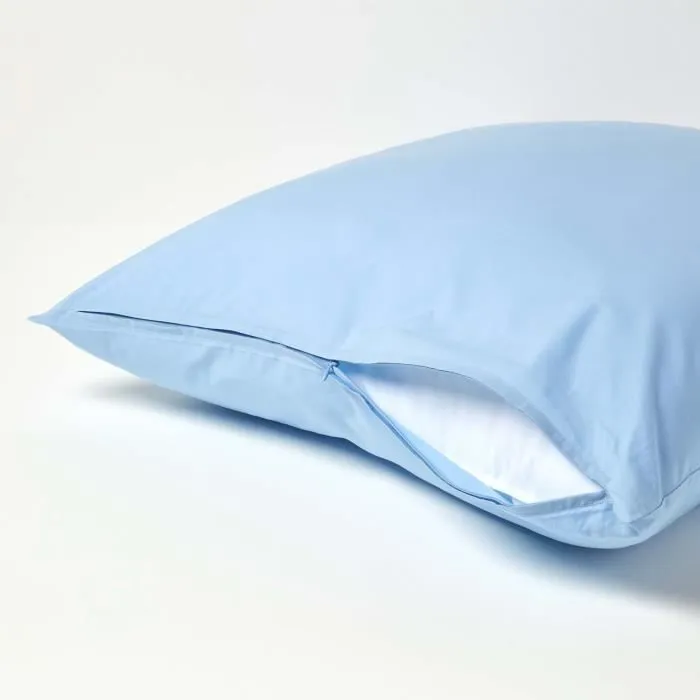 Taie d'oreiller - Homescapes - 80 x 80 cm - 100% coton égyptien - 200 fils - Bleu-2