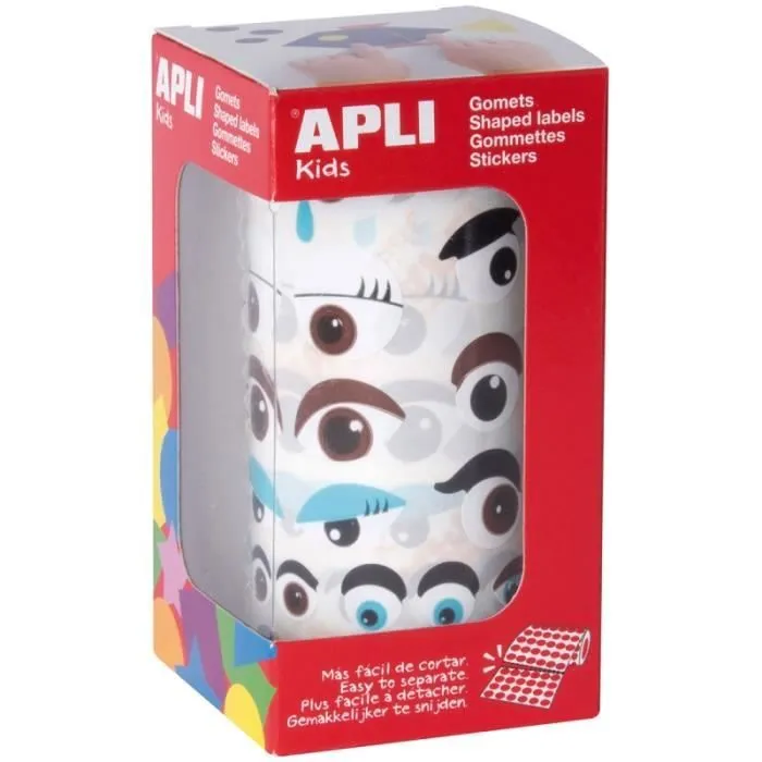 Rouleau de gommettes - Apli Kids - 1380 pcs - Enfant - Mixte - Stickers yeux-0
