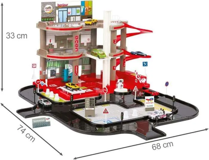 Total - Super Garage Station Service Complète avec Circuit 2 mètres - Dès 3 Ans - Fabrication Européenne…-2