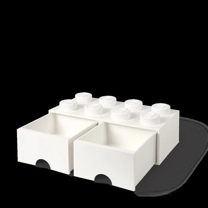 Boîte de rangement - LEGO - Brick 8 - 2 tiroirs - Empilable - Blanc-3