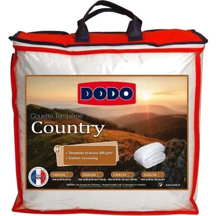 DODO Couette tempérée Country - 220 x 240 cm - Blanc-0