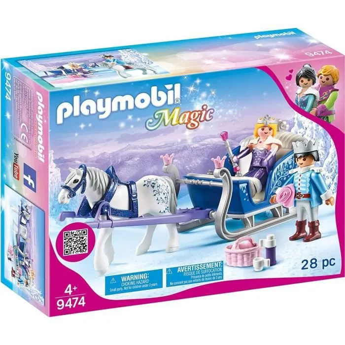 PLAYMOBIL Magic Le Palais de Cristal - Couple royal et calèche-0