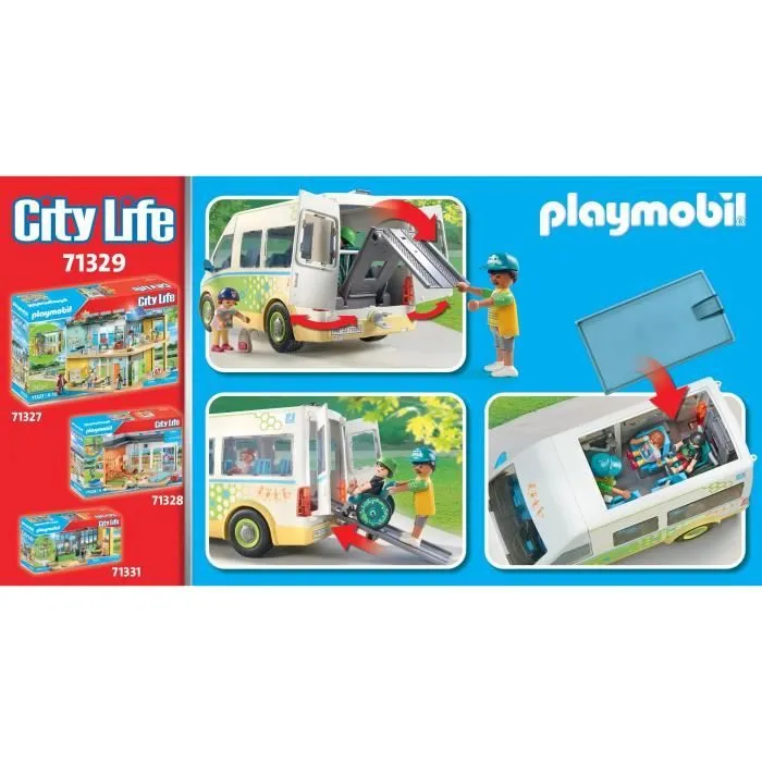 PLAYMOBIL 71329 Bus scolaire, City Life, L'école, 53 pièces, Dès 4 ans-7