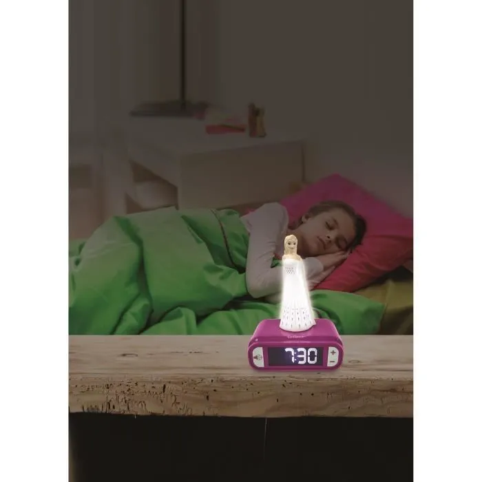 Réveil avec Veilleuse en 3D design Reine des Neiges Elsa et effets sonores-3
