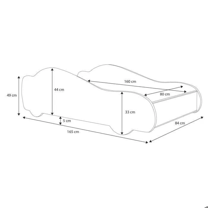 Lit enfant auto pour un garçon "4x4" 160x80 cm avec sommier-3