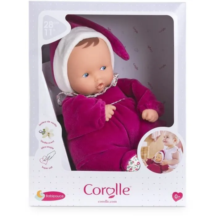Doudou - COROLLE - Babipouce Rose Grenadine - 28 cm - senteur vanille - dès la naissance-1