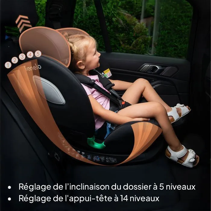 Siège-auto 360° LIONELO Braam iSize - ISOFIX - Base pivotante 360° - 40-150 cm - Groupe 0/1/2/3 - Noir-2