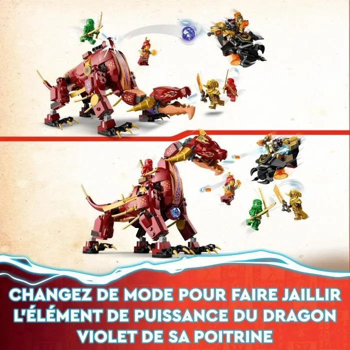 LEGO® NINJAGO 71793 Le Dragon de Lave Transformable de Heatwave, Jouet de Dragon avec Minifigurines-4