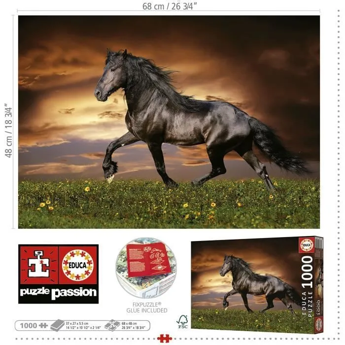 CHEVAL AU TROT - Puzzle de 1000 pièces-2