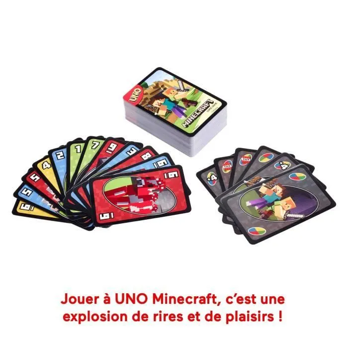 Mattel Games - Uno Minecraft - Jeu de cartes - Dès 7 ans - UNO - FPD61-5