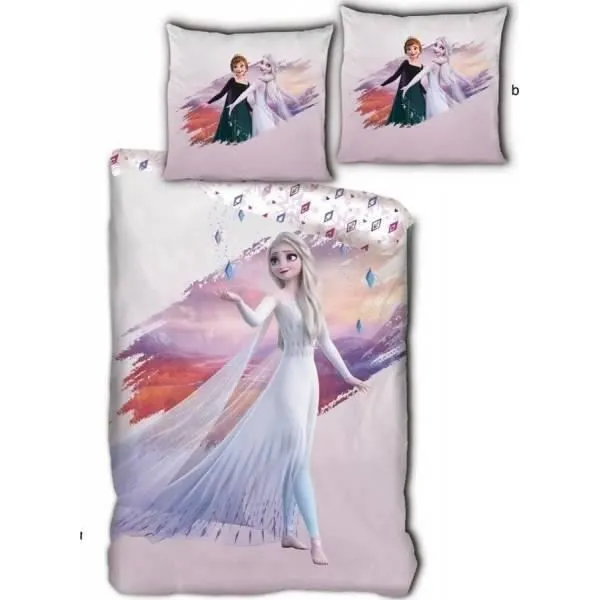 La Reine des Neiges Disney - Parure de couette 140x200 + taie d'oreiller + Drap housse 90x190 Noir - HOMEROKK-0