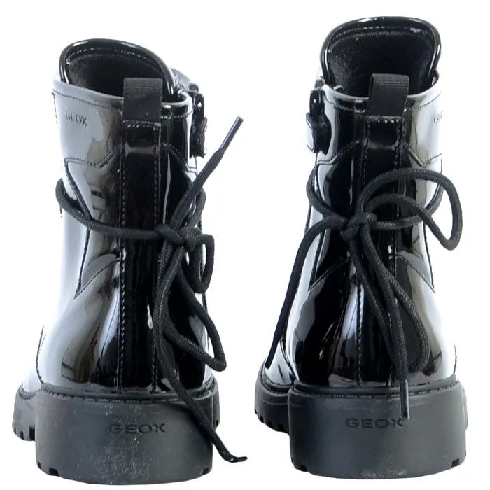 Bottine Enfant/Fille Geox Casey J9420G - Noir - Lacets - Cuir verni-3