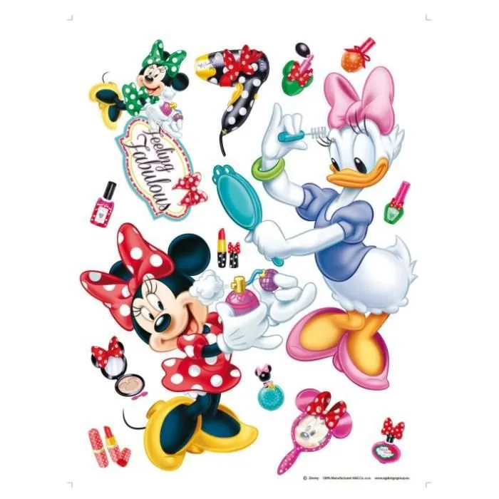 Stickers - Disney - Minnie et Daisy - Géant - Repositionnables - Décoration murale-0