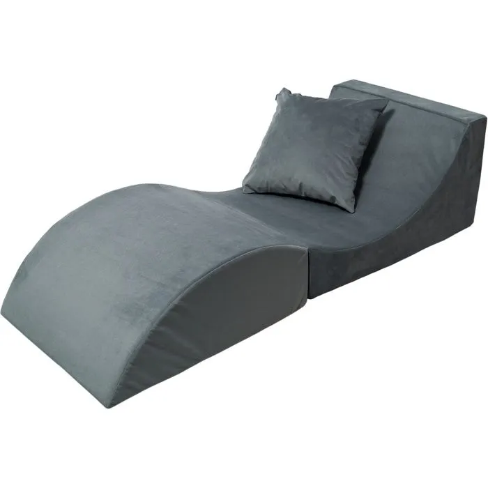 Fauteuil chaise longue relaxant plaint 3 en 1 multi-usage canapé pouffe table-0