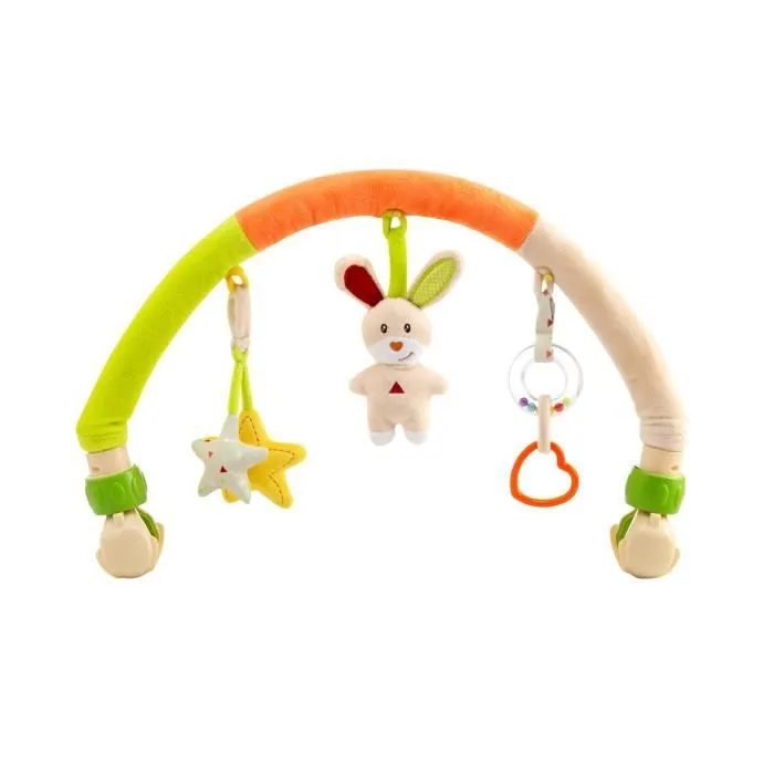 Arche de jeu - FORMULA BABY - Ziboux - 3 jouets amovibles - Vert/Orange/Beige-0